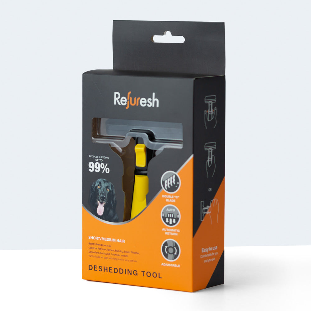 Deshedding brush for short & medium fur