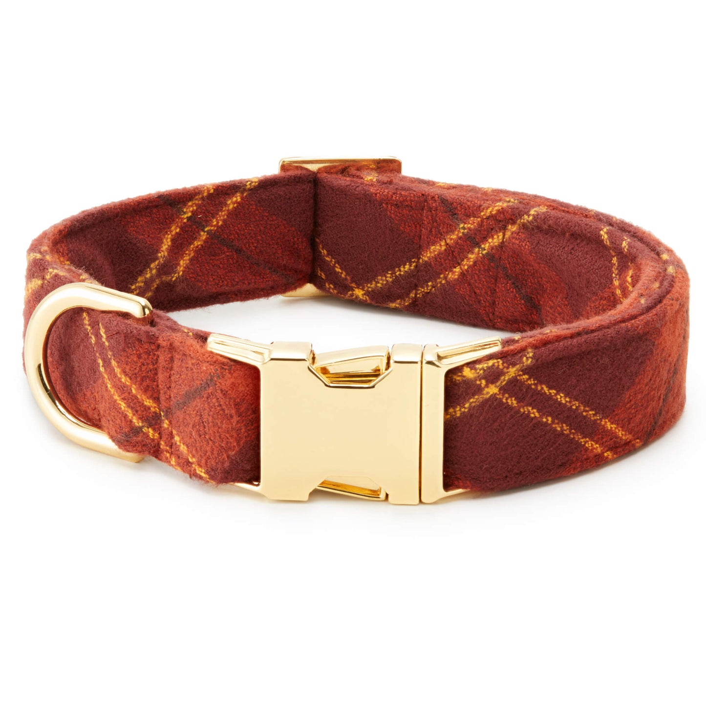 Cider plaid flannel dog collar