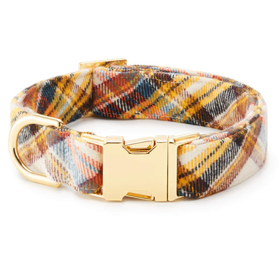 Cornucopia flannel dog collar