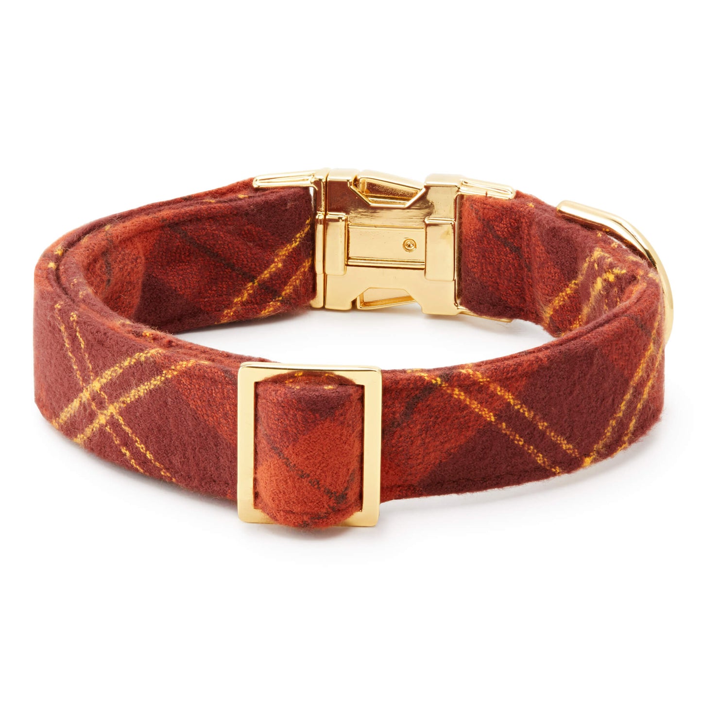 Cider plaid flannel dog collar