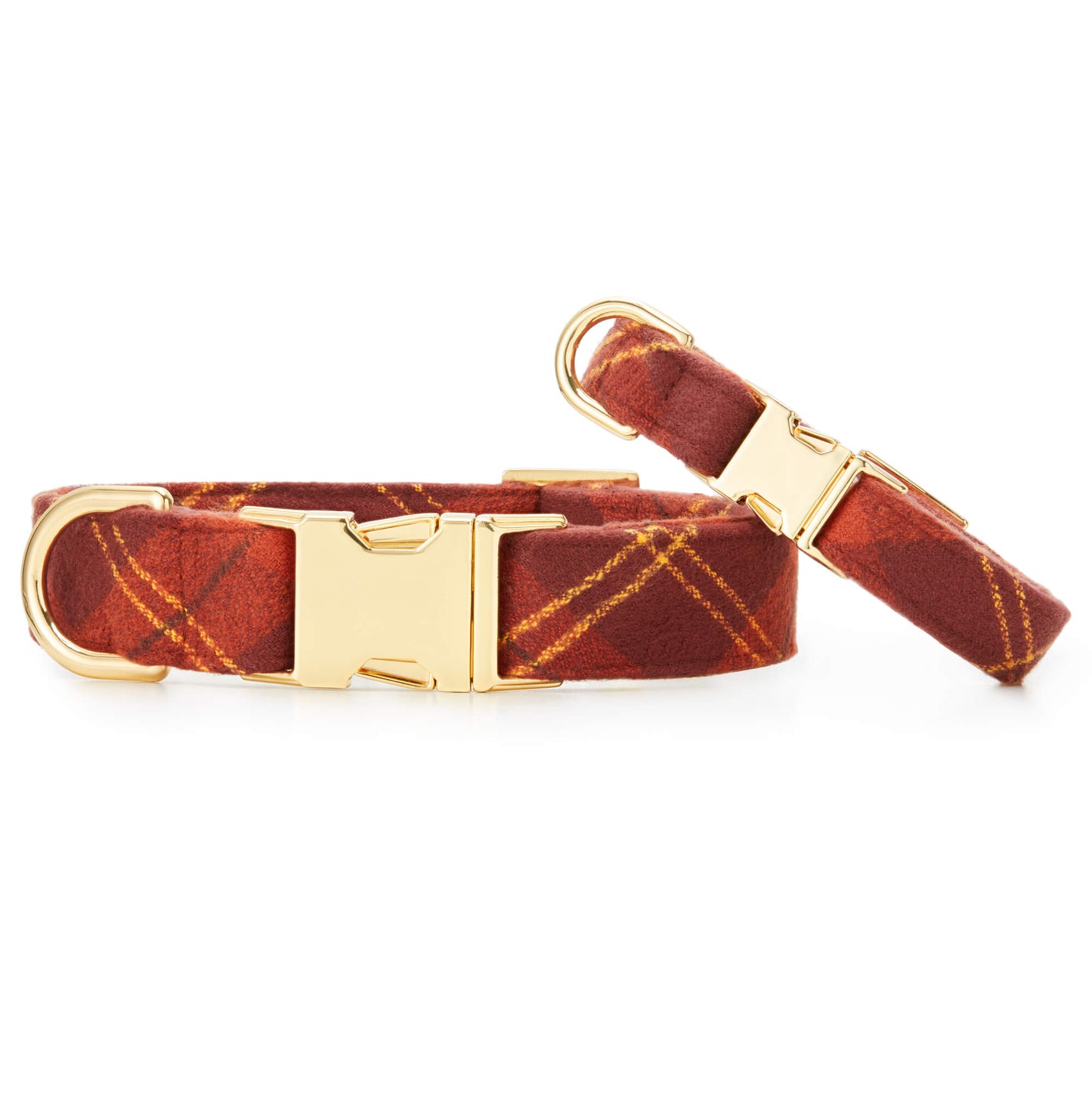 Cider plaid flannel dog collar