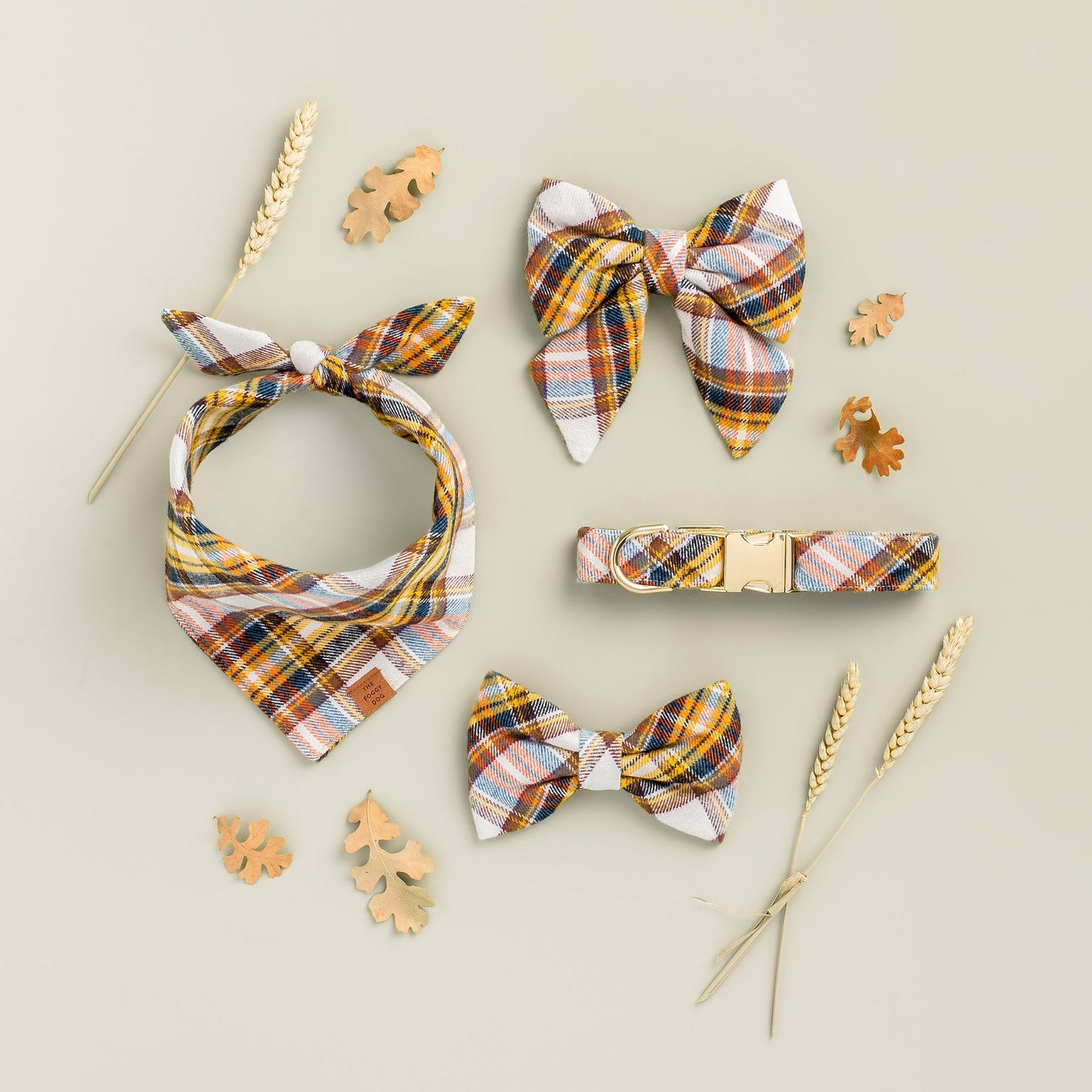 Cornucopia flannel dog collar
