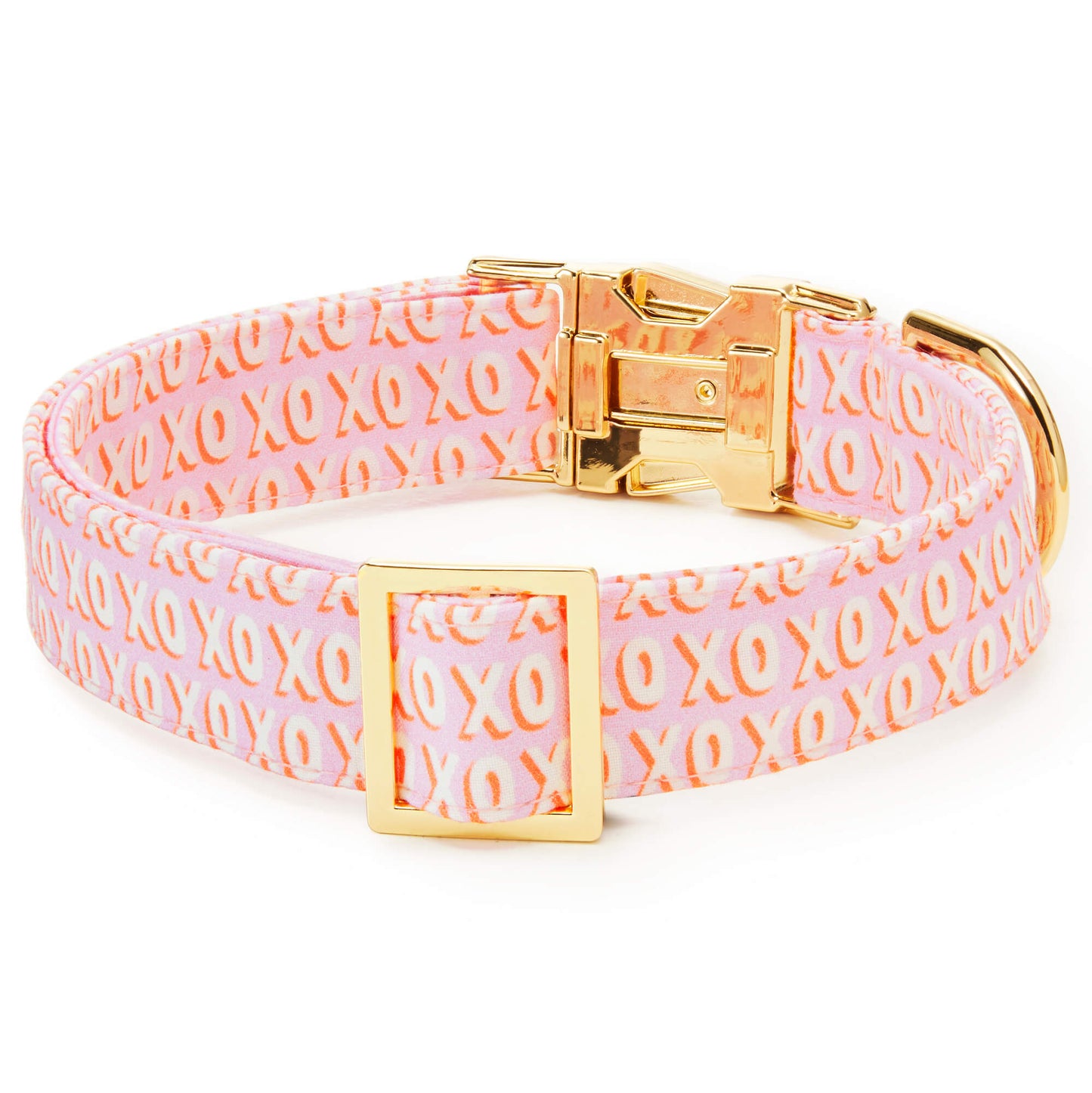 XOXO (Hugs and Kisses) Pastel pink dog collar