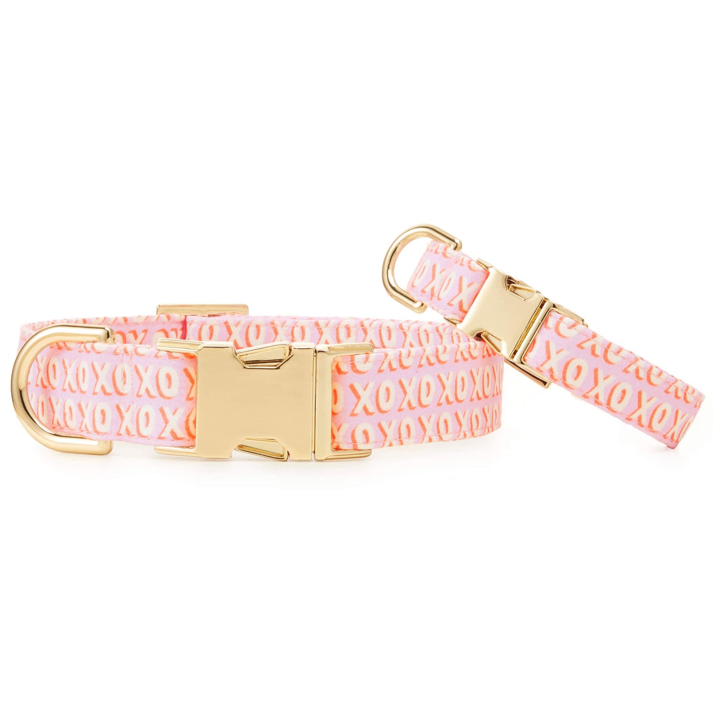 XOXO (Hugs and Kisses) Pastel pink dog collar