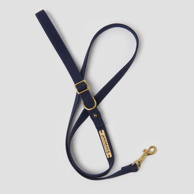 Navy easy tie flat dog leash