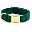 Forest green velvet dog collar