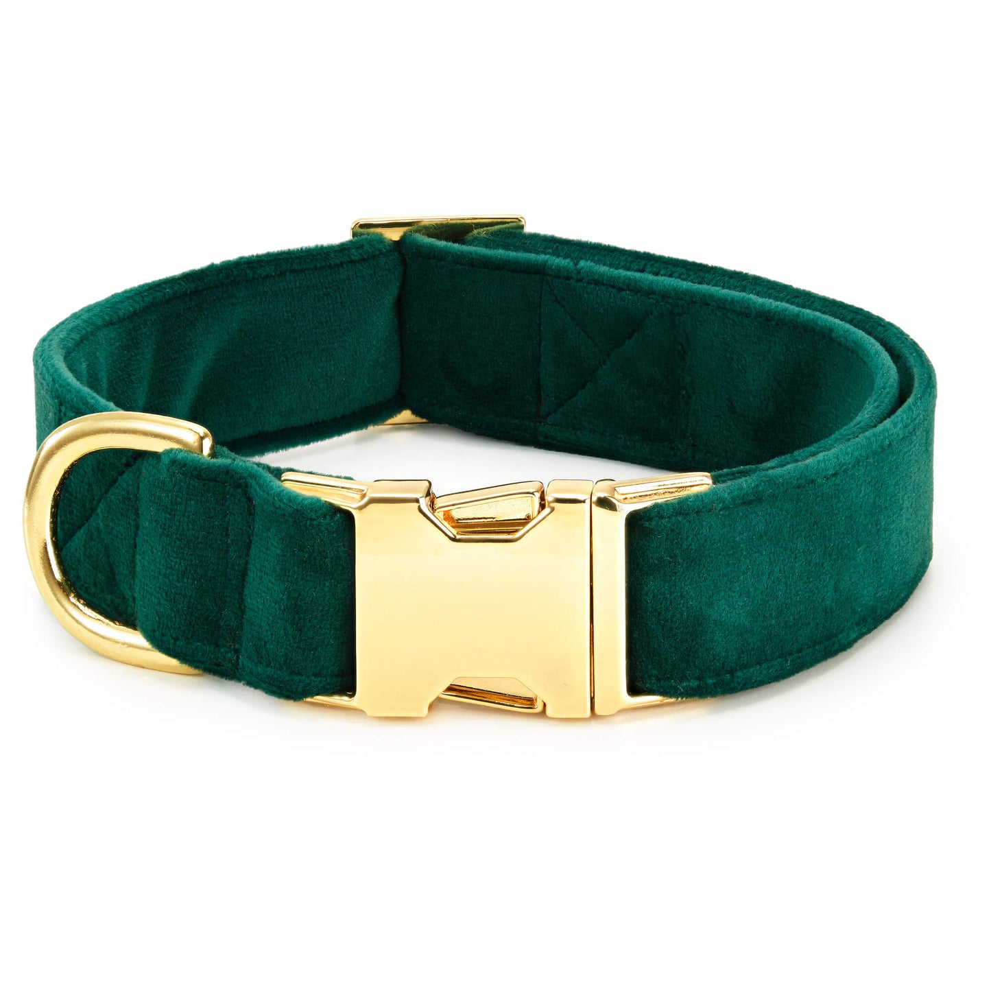 Forest green velvet dog collar