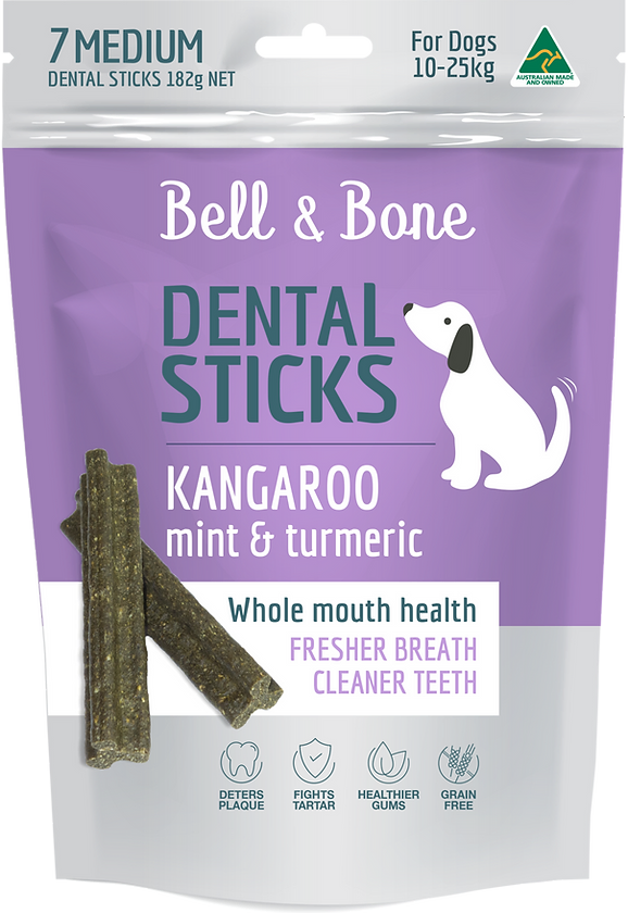 Kangaroo, mint and turmeric dental sticks
