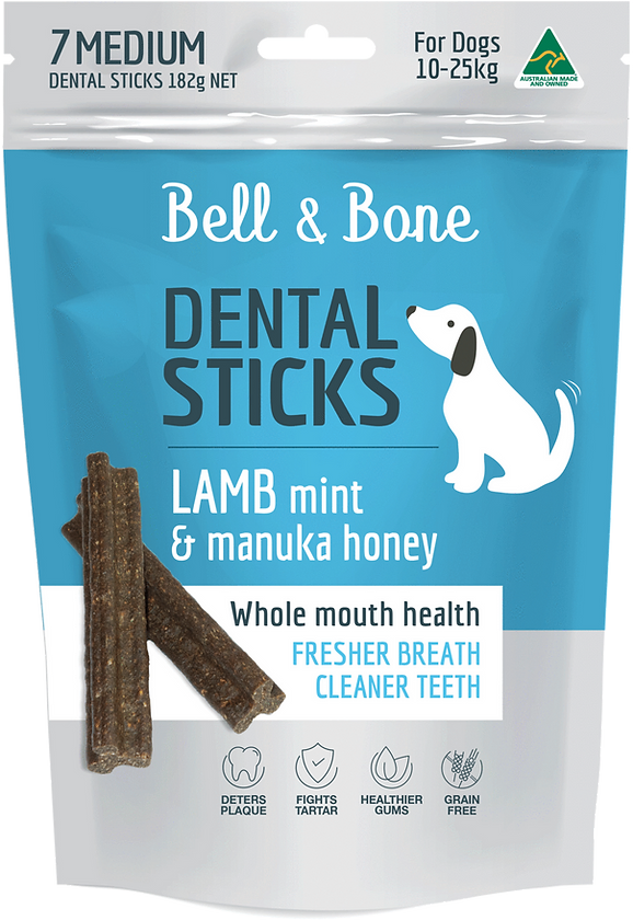 Lamb, mint and manuka honey dental sticks