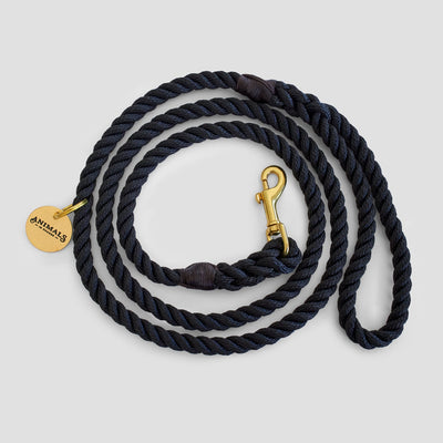 Midnight black  rope dog leash