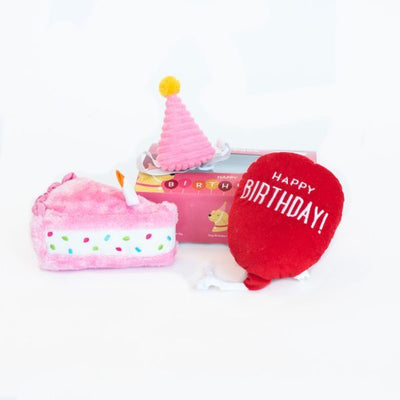 Pup birthday box pink